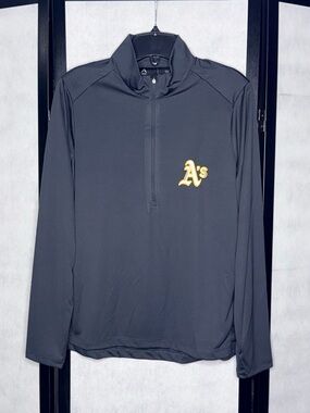 Antigua Oakland A’s Athletics 1/4 Zip Pullover Gray Women’s Large NWOT